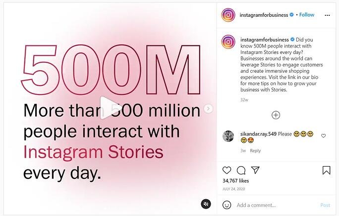 Histoires d'Instagram utilisateurs actifs quotidiens