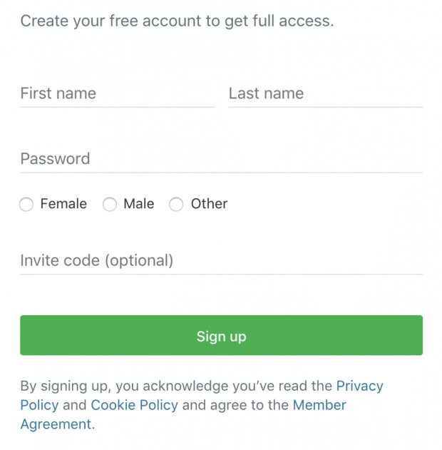 ajouter un nom sur la page de création de compte Nextdoor