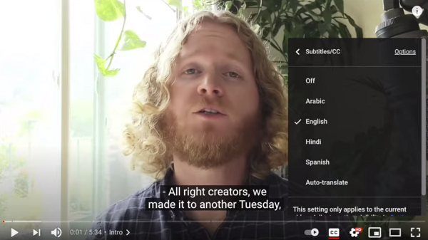 Traduction des sous-titres YouTube