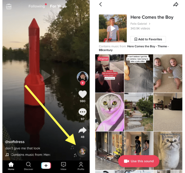 Page sonore sur Tiktok