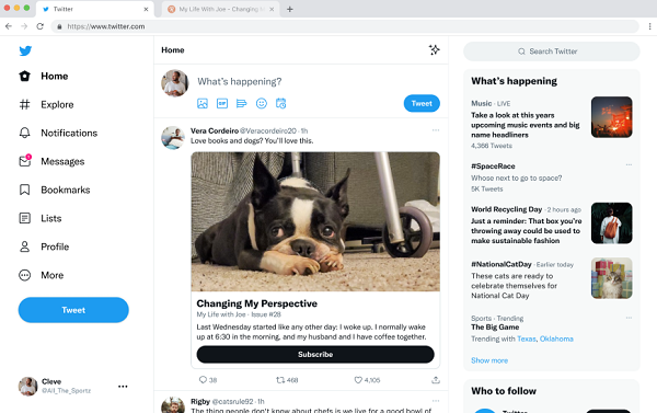 Inscription à la Revue Twitter en streaming