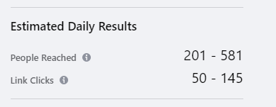 Estimations de la portée des publicités Facebook