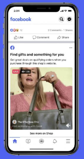 Facebook Live shopping pour les créateurs