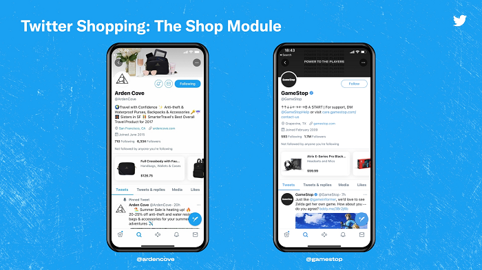 Module de boutique Twitter