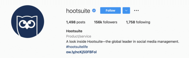 Biographie Instagram de Hootsuite