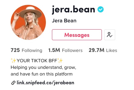 Jera Bean Votre meilleure amie TikTok [tiktok bio example]