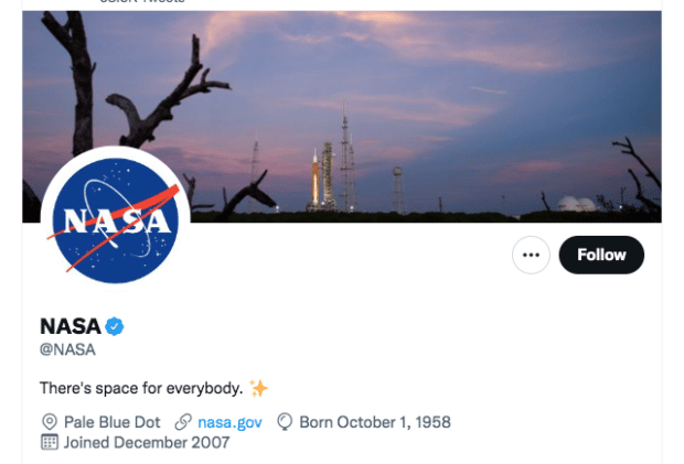 NASA il y a de la place pour tout le monde bio