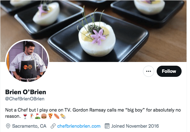 Brian O'Brien Masterchef candidat n'est pas un chef mais j'en joue un à la télévision