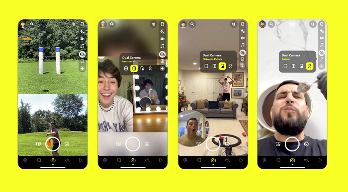 Mode double caméra Snapchat