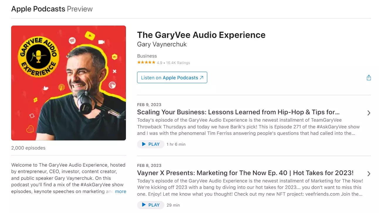 Expérience audio GaryVee avec Gary Vaynerchu