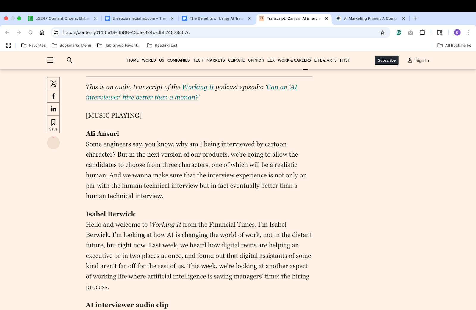 He Financial Times Transcription complète de son épisode de podcast, He Financial Times Transcription complète de son épisode de podcast,