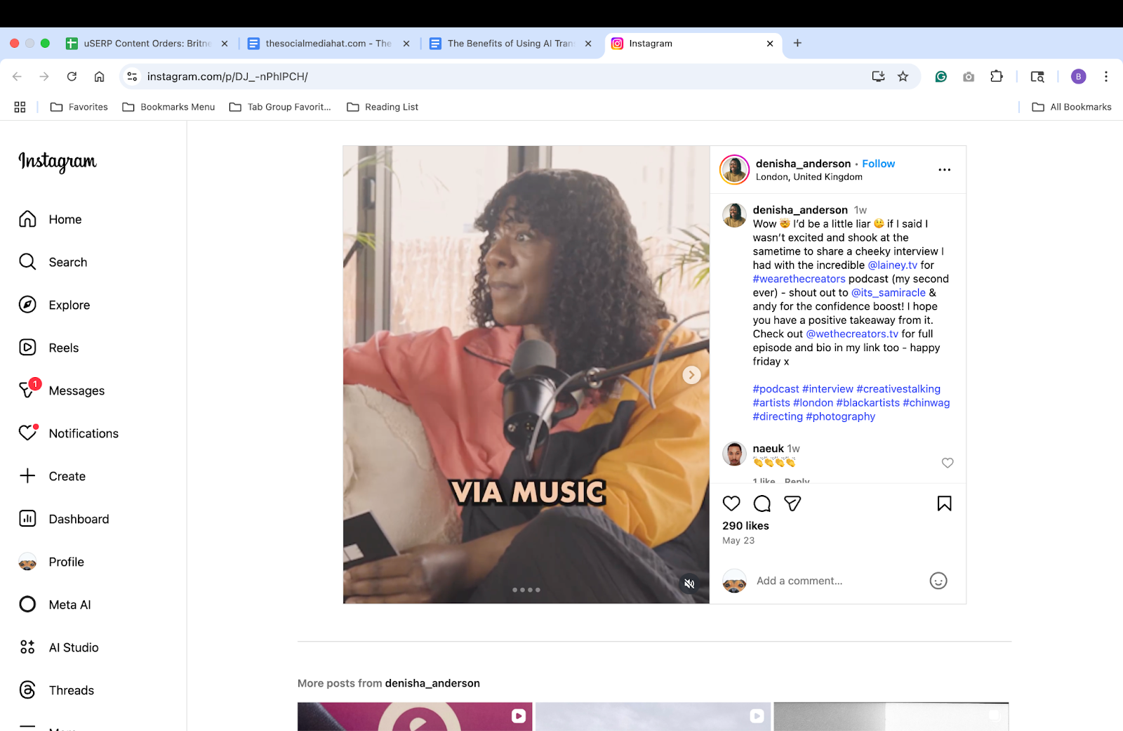 Instagram Reel of We Are the Creators Podcast Interview avec Lainey TV Instagram Reel of We Are the Creators Podcast Interview avec Lainey TV